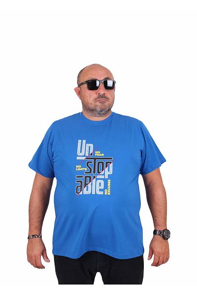 MocGrande Men's Plus Size Crew Neck T-Shirt Un Stop Able 25181 Saks