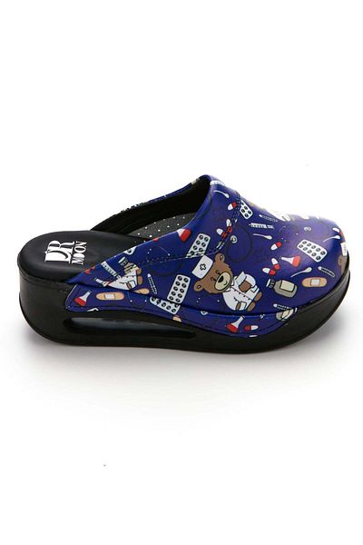 DRMOON Women's Blue Orthopedic Medical Clogs Airmax Teddy Bear