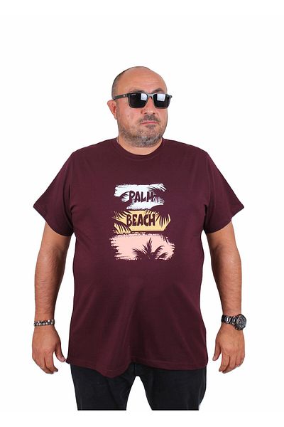 MocGrande Men's Plus Size Crew Neck T-Shirt Palm Beach 25188 Murdum
