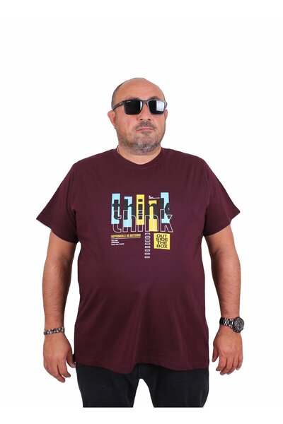 MocGrande Ανδρικό μπλουζάκι με λαιμόκοψη σε μεγάλο μέγεθος Think 25184 MURDUM