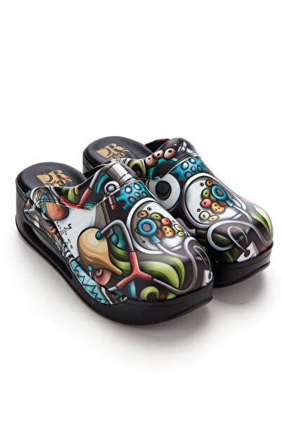 DRMOON Black Women's Airmax Orthopedic Medical Clogs Stethoscope