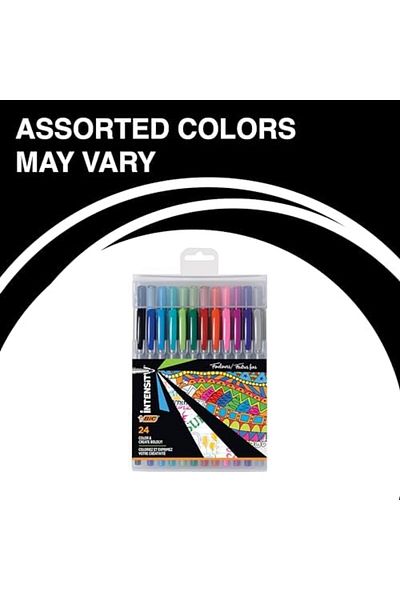 Bic Marker Pen Easel Pack, Fine/Medium Point, Assorted Colors, 24-Count