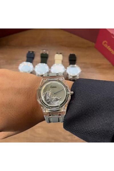 catera Men's watch, transparent, gray, Rebel