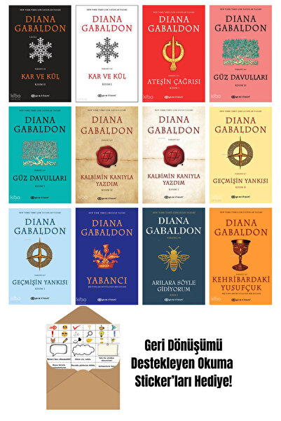 Epsilon Yayınevi Diana Gabaldon 12 Kitap Seti + Okuma Sticker'ları