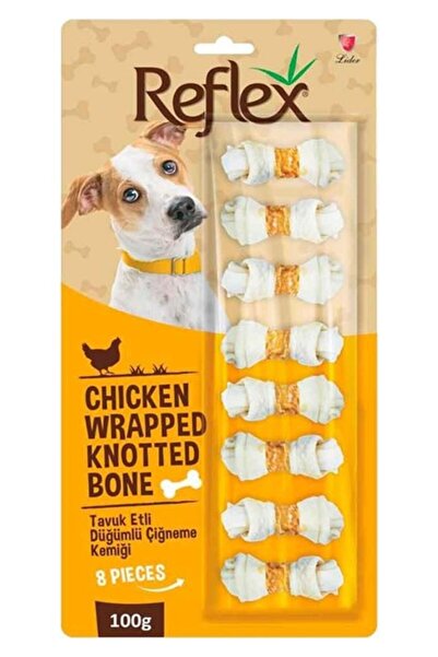 Reflex Tavuk Etli Düğümlü Köpek Çiğneme Kemiği 8'li 100 gr