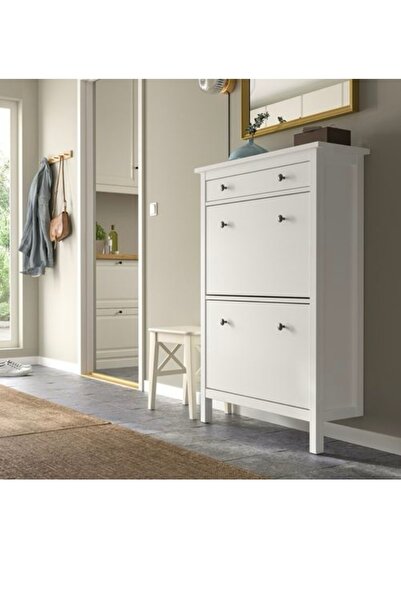 IKEA Hemnes ayakkabı dolabı beyaz, 80x30x127cm 2bölmeli