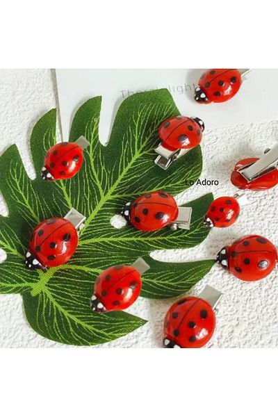 LO ADORO 10 Pieces of Ladybug Buckle Provides the Original Appearance of Baby Girl Children's Hairpins
