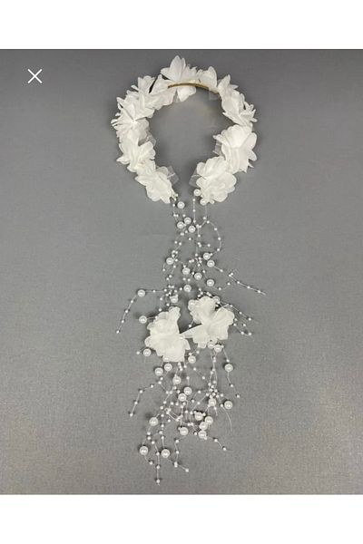 Atelier by Ece White Maternity Crown Bridal Tiara – Bridal Tiara Bride Hair Accessory Pearl Crown