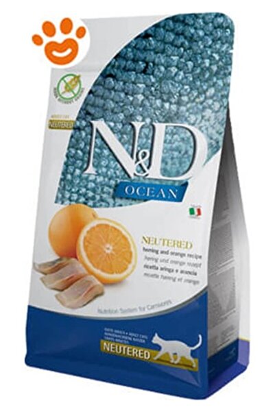 N&D Ocean Ringa Balıklı Portakallı Kısırlaştırılmış Kedi Maması 1.5 Kg CB7946