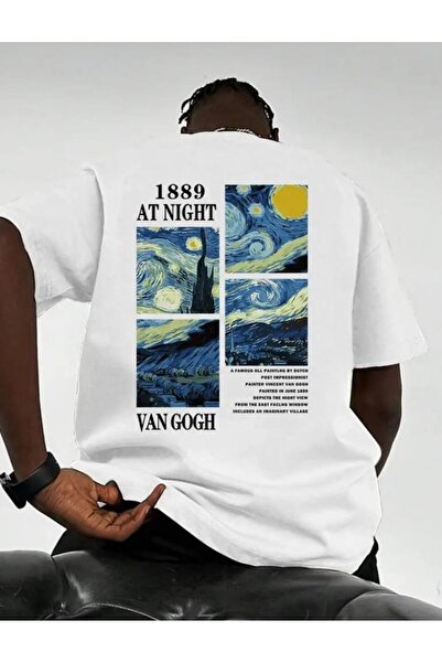 shidumanlar Van Gogh At Night Baskılı Bay/ Oversize T-shirt tshirt