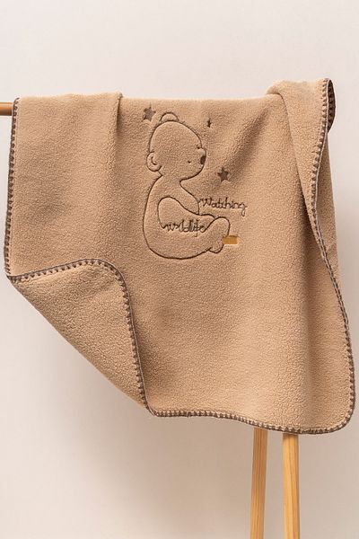 MAHFEL 100% Double Layer Fleece 1St Class Baby & Kids Blanket Brown