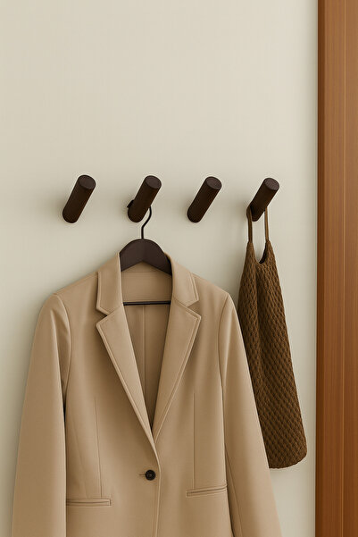 viveres 4 Lü Set Dekoratif Ahşap Duvara Monte Modern Antre , Hol ,Banyo, Mutfak Askılık , Havluluk