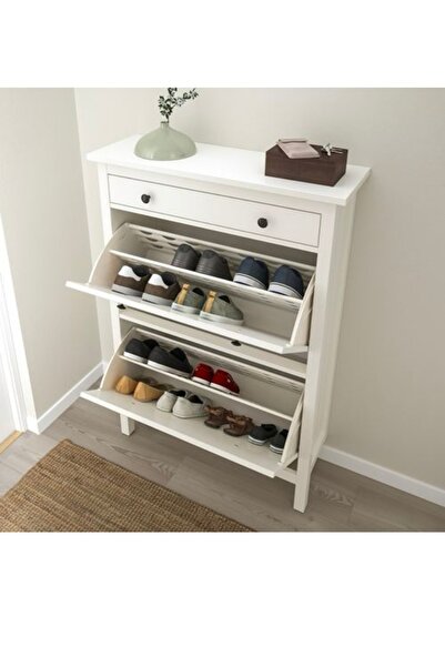 IKEA Hemnes ayakkabı dolabı beyaz, 80x30x127cm 2bölmeli