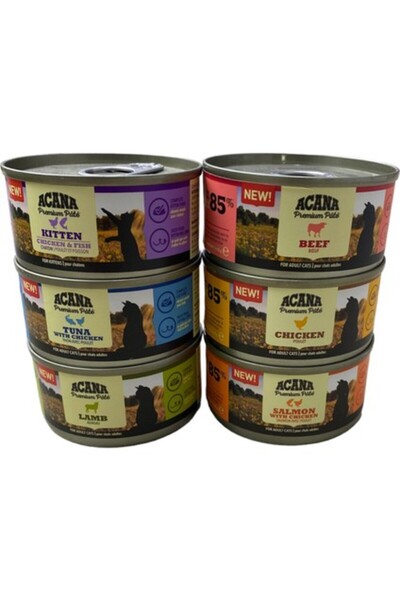 Acana Tahılsız Konserve Kedi Maması Karma Paket 6X85GR