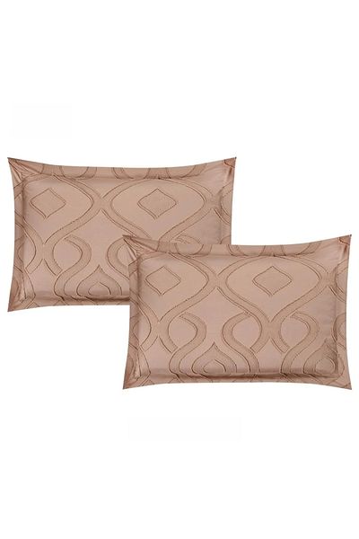 Red Rose Oscar Embroidered Microfiber Bedspread - Two Person, 7 Pieces Set