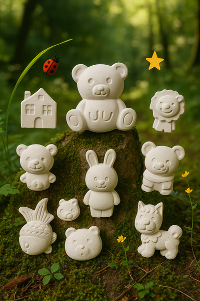 Genel Markalar 10 parça Mini Alçı Boyama Seti