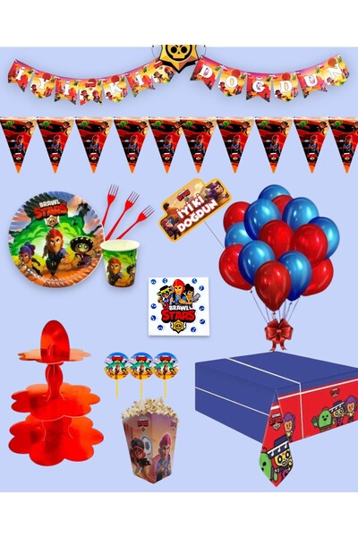 Evabrite Set de petrecere pentru ziua de naștere Brawl Stars - Ornamente pent...