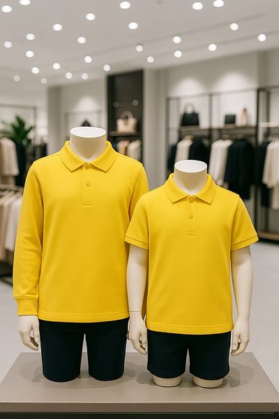 Loule Children's Clothing 100% Cotton Long Sleeve & Short Sleeve 2 Pcs Polo Neck T-Shirt Ol.01.Iv1.003
