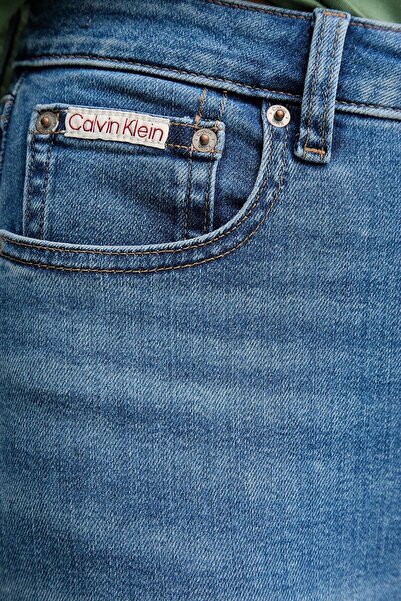 Calvin Klein Pamuklu Skinny Fit Yüksek Bel Dar Paça Jeans LV047B769GVRW KOT PANTOLON LV047B769