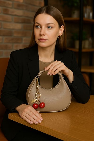 Handley Cherry Charm Detailed Shoulder Bag Mini Stylish Model