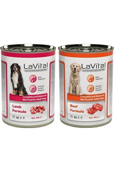 LaVital La Vital Biftekli & Kuzulu Destekleyici Yetişkin Köpek Konservesi 400...