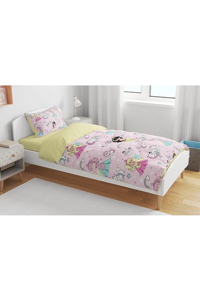Erays Home Cute Princess and Her Cat 3D Printed Single Non-Bed Sheet Bedding Set Girl's Bedding Set