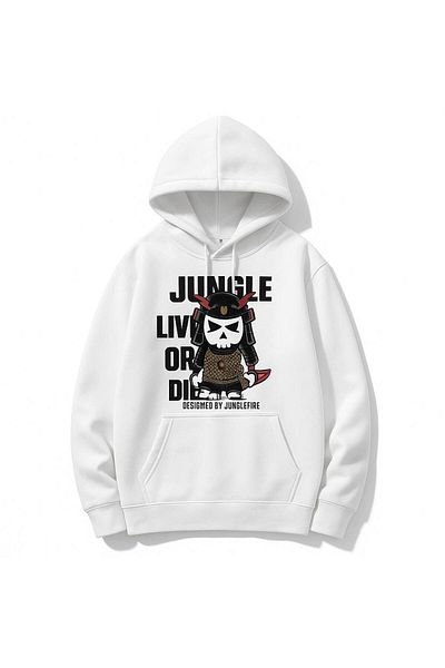 CLASSY.MODA Samurai Printed Hooded Sweatshirt