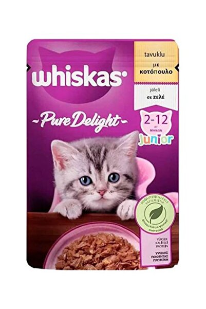 Whiskas Pouch Pure Delight Jöle Içinde Tavuklu Yavru Kedi Konservesi 6 Adet 8...