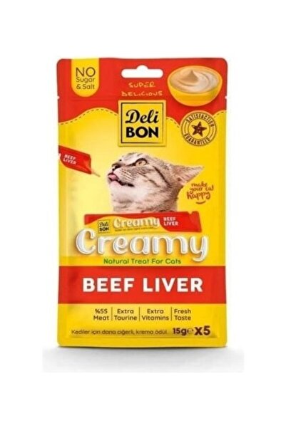 Creamy Dana Ciğerli Sıvı Kedi Ödül Maması 5X15 gr