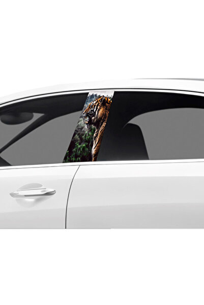 Çağlayan Reklam طلاء عمود باب السيارة بنمط النمر (مجموعة اليسار واليمين) (قطع...