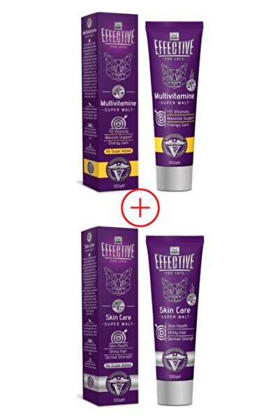 Delibon Effective Kedi Maltı Multivitamin 100 gr + Cilt ve Tüy Bakımı Için Ke...
