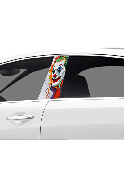 Çağlayan Reklam رقائق تغطية عمود باب السيارة بنمط الجوكر الأبيض (مجموعة يمين ...