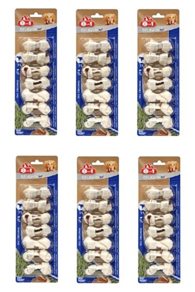 8in1 Delights Bones Biftekli xs Köpek Ödül Kemiği 7 Li x 6 Adet