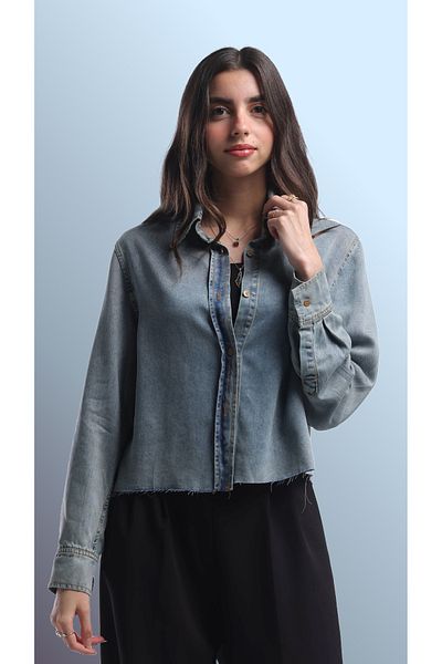 SUGA Cropper Denim Shirt