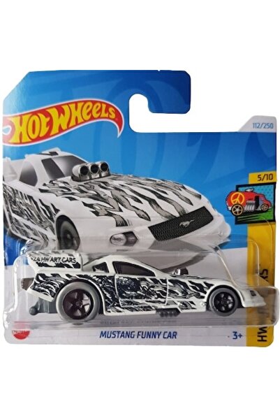 HOT WHEELS Masinuta Hot Wheels Mustang Funny Car, alb-negru, 1:64
