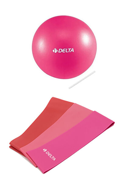 Delta 3 Pieces Pilates Band 3 Resistance Bands in Different Resistances, 20 cm Mini Balance Exercise Pilates Ball Set