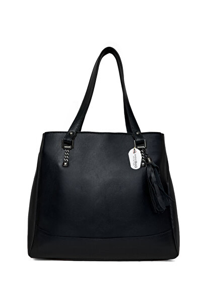 westbag Жіноча чорна шкіряна сумка з двома відділеннями, з пряжкою, для руки та плеча