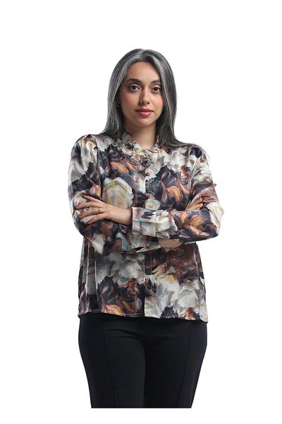 SUGA Floral silk shirt