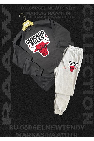 Minikelya Chigago Bulls Crewneck - Shorts Fan Cotton 2 Yarn Set