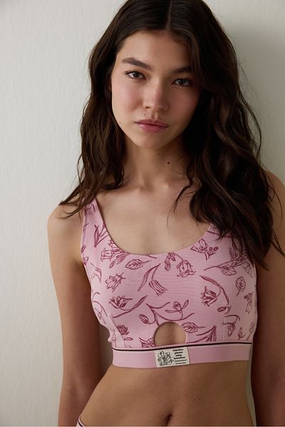 Penti Lilac Floral Removable Covered Bra Without Underwire - Inspired by Flora