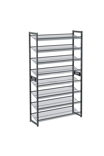 Mercaton Shoe storage rack, Mufart, 8 shelves, metal, gray, 92.5×30.7×163.5 cm