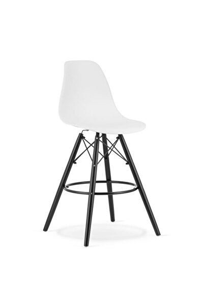 Mercaton Scaun de bucatarie/bar, Mercaton, Lamal, PP, lemn, alb si negru, 54x55x107.5 cm