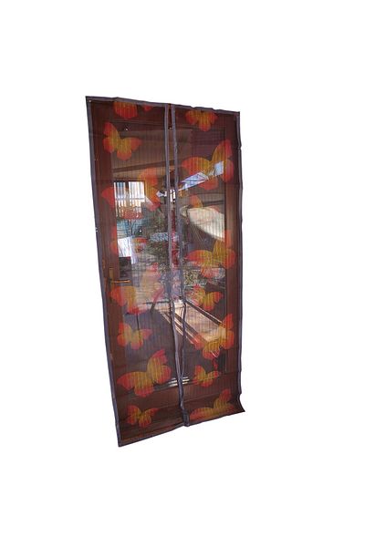 Mercaton Plasa pentru usa impotriva tantarilor, mustelor si altor insecte, cu magnet, model fluture, 218×96