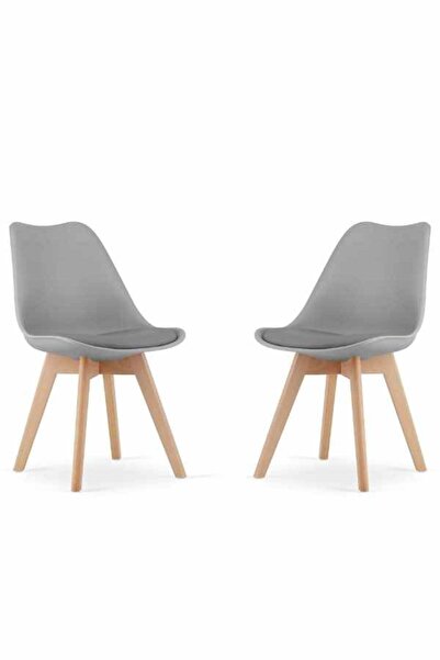 Mercaton Set 2 Scaune Grosseto, Stil Scandinav cu Picioare din Lemn, Sezut di...