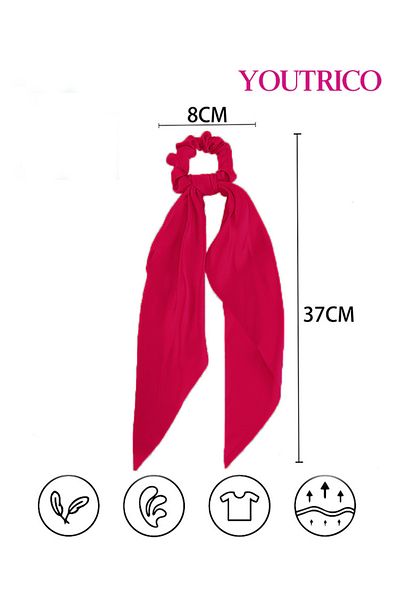 Youtrico 1pcs Satin-bow, long headband with a scrunchie,hair clips,Large hair ties- Gift / Wedding /Birthday