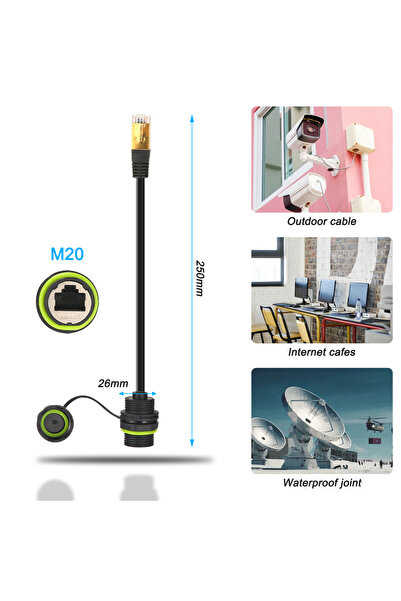 Choice1 YPM20-CAT6-C01 موصل مقاوم للماء RJ45 8p8c قطعة واحدة، من ذكر إلى أنثى...