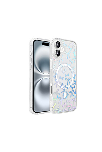 Nezih Case Apple iPhone 16 Plus Kılıf Magsafe Şarj Özellikli Şeffaf Figürlü S...