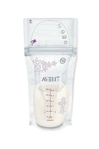Philips Avent أكياس تخزين حليب الأم - 180 مل، عبوة من 25 كيسًا، معقمة مسبقًا،...