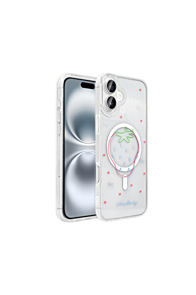 Nezih Case Apple iPhone 16 Plus Kılıf Magsafe Şarj Özellikli Şeffaf Figürlü S...