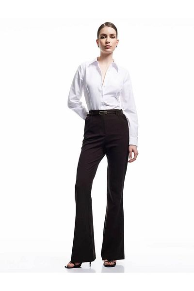 Koton Regular Fit Classic Collar White Women's Shirt 6Wak60035Uw